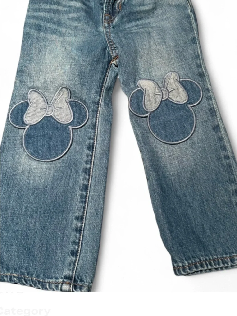 GAP Kids Light Wash Denim Jeans with Bow Knee Patches - Blue